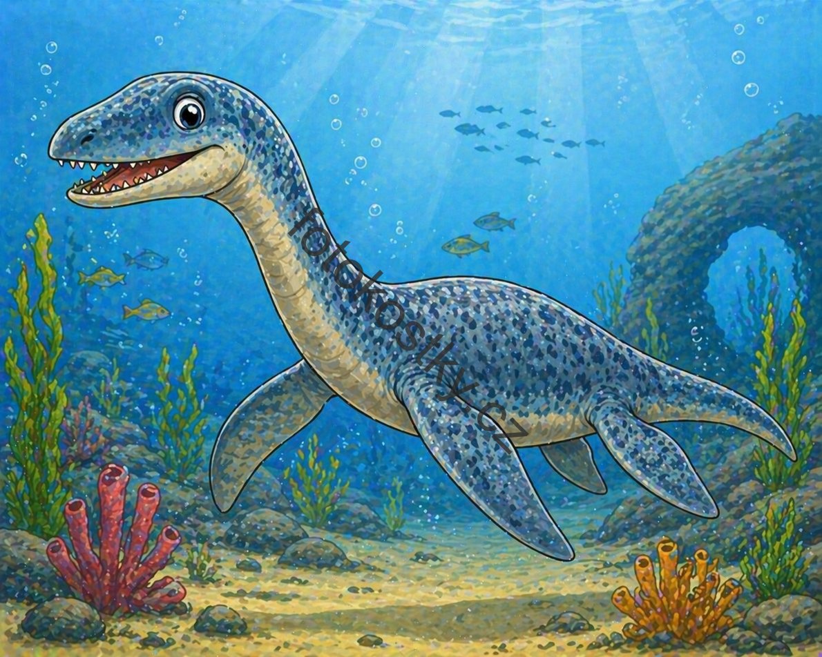 plinosaurus pod mořskou hladinou